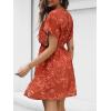 CUPSHE Women Swim Coverup Short Sleeve Casual V Neck Beach Cover Ups Dress(Orange)