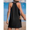 CUPSHE Women Swim Coverup Sleeveless V Neck Eyelet Summer Beach Swimsuit Cover Up Dress for Swimwear(Black)