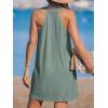 CUPSHE Women Swim Coverup Sleeveless V Neck Eyelet Summer Beach Swimsuit Cover Up Dress for Swimwear(Green)