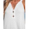 CUPSHE Women Swim Coverup Sleeveless V Neck Eyelet Summer Beach Swimsuit Cover Up Dress for Swimwear(White)