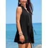 CUPSHE Women Swimsuit Cover Up Babydoll Sleevess Summer Mini Beach Dress Vacation Bathing Suit Coverups(Black)