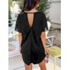 CUPSHE Women Swimsuit Cover Up Cutout Short Dolman Sleeve Beach Swimwear for Vacation 2025(Black)