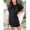 CUPSHE Women Swimsuit Cover Up Cutout Short Dolman Sleeve Beach Swimwear for Vacation 2025(Black)