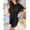 CUPSHE Women Swimsuit Cover Up Cutout Short Dolman Sleeve Beach Swimwear for Vacation 2025(Black)