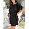 CUPSHE Women Swimsuit Cover Up Cutout Short Dolman Sleeve Beach Swimwear for Vacation 2025(Black)