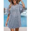 CUPSHE Women Swimsuit Cover Up Cutout Short Dolman Sleeve Beach Swimwear for Vacation 2025(Royal Blue)