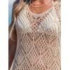 CUPSHE Women Swimsuit Cover Up Hollow Out Sleeveless Beach Coverup Dress(Beige)