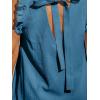 CUPSHE Women Swimsuit Cover Up Ruffle Sleeve Beach Dress V Neck Bathing Suit Coverups for Beach Swimwear(Blue)