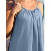 CUPSHE Women Swimsuit Cover Up Sleeveless 100% Cotton Beach Swimwear Coverup Summer Dress with Side Pockets(Blue)