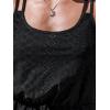 CUPSHE Women Swimsuit Cover Up Sleevess Spaghetti Straps Summer Mini Beach Dress Tie Waist Bathing Suit Coverups for Swimwear(Black)