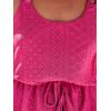 CUPSHE Women Swimsuit Cover Up Sleevess Spaghetti Straps Summer Mini Beach Dress Tie Waist Bathing Suit Coverups for Swimwear(Rose Pink)
