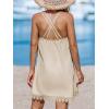 CUPSHE Women Swimsuit Cover Ups Cotton Sleeveless Cross Back Beach Coverup Dress(Apricot)