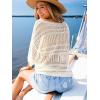 CUPSHE Women Swimsuit Cover Ups Crochet Hollow Out Half Sleeve Beach Coverup Tops(Cream)