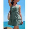 CUPSHE Women Swimsuit Cover Ups Sleeveless Button Front Semi Sheer Beach Coverup Dress(Eucalyptus Green)