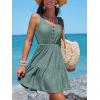 CUPSHE Women Swimsuit Cover Ups Sleeveless Button Front Semi Sheer Beach Coverup Dress(Eucalyptus Green)