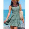 CUPSHE Women Swimsuit Cover Ups Sleeveless Button Front Semi Sheer Beach Coverup Dress(Eucalyptus Green)