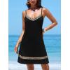 CUPSHE Women Swimsuit Cover Ups Sleeveless V Neck Spaghetti Straps Bathing Suit Beach Dress(Black)