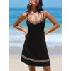 CUPSHE Women Swimsuit Cover Ups Sleeveless V Neck Spaghetti Straps Bathing Suit Beach Dress(Black)