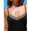 CUPSHE Women Swimsuit Cover Ups Sleeveless V Neck Spaghetti Straps Bathing Suit Beach Dress(Black)