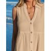 CUPSHE Women Swimsuit Coverup 100% Cotton Ruffle Hem Beach Cover Up Dresses(Beige)