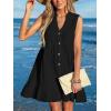 CUPSHE Women Swimsuit Coverup 100% Cotton Ruffle Hem Beach Cover Up Dresses(Black)