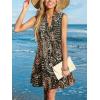 CUPSHE Women Swimsuit Coverup 100% Cotton Ruffle Hem Beach Cover Up Dresses(Black Patterned)