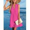 CUPSHE Women Swimsuit Coverup 100% Cotton Ruffle Hem Beach Cover Up Dresses(Hot Pink)