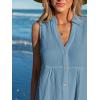 CUPSHE Women Swimsuit Coverup 100% Cotton Ruffle Hem Beach Cover Up Dresses(Lake Blue)