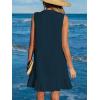 CUPSHE Women Swimsuit Coverup 100% Cotton Ruffle Hem Beach Cover Up Dresses(Navy)