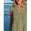 CUPSHE Women Swimsuit Coverup 100% Cotton Ruffle Hem Beach Cover Up Dresses(Olive Green)