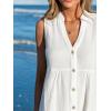 CUPSHE Women Swimsuit Coverup 100% Cotton Ruffle Hem Beach Cover Up Dresses(White)