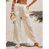 CUPSHE Women Swimsuit Coverup Pants Wide Leg Sheer Mesh Beach Pants with Side Pockets(Beige)