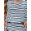 CUPSHE Women Swimsuit Coverup Racerback Sleeveless Beach Cover Ups Dress with Side Pockets(Blue Striped)