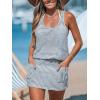 CUPSHE Women Swimsuit Coverup Racerback Sleeveless Beach Cover Ups Dress with Side Pockets(Blue Striped)