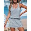 CUPSHE Women Swimsuit Coverup Racerback Sleeveless Beach Cover Ups Dress with Side Pockets(Blue Striped)
