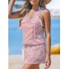 CUPSHE Women Swimsuit Coverup Racerback Sleeveless Beach Cover Ups Dress with Side Pockets(Pink Striped)