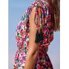 CUPSHE Women Swimsuit Coverup Sleeveless Swimwear V Neck Pool Cover Up for Bathing Suit(Hot Pink Floral)