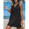CUPSHE Women Swimsuit Coverup V Neck Sleeveless Beach Cover Ups Dress Lace Trim Vacation Outfits for 2025(Black)