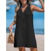 CUPSHE Women Swimsuit Coverup V Neck Sleeveless Beach Cover Ups Dress Lace Trim Vacation Outfits for 2025(Black)