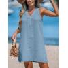 CUPSHE Women Swimsuit Coverup V Neck Sleeveless Beach Cover Ups Dress Lace Trim Vacation Outfits for 2025(Blue)