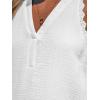 CUPSHE Women Swimsuit Coverup V Neck Sleeveless Beach Cover Ups Dress Lace Trim Vacation Outfits for 2025(White)