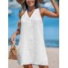 CUPSHE Women Swimsuit Coverup V Neck Sleeveless Beach Cover Ups Dress Lace Trim Vacation Outfits for 2025(White)
