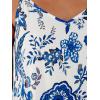 CUPSHE Women Swimsuit Coverup V Neck Sleeveless Maxi Summer Beach Dresses(Blue Floral)
