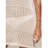 CUPSHE Women Swimsuit Crochet Sleeveless Cover Ups Summer Hollow Out Knit Bathing Suit Beach Coverup Dress(Beige)