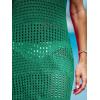 CUPSHE Women Swimsuit Crochet Sleeveless Cover Ups Summer Hollow Out Knit Bathing Suit Beach Coverup Dress(Green)
