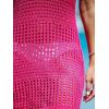 CUPSHE Women Swimsuit Crochet Sleeveless Cover Ups Summer Hollow Out Knit Bathing Suit Beach Coverup Dress(Rose Red)