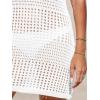 CUPSHE Women Swimsuit Crochet Sleeveless Cover Ups Summer Hollow Out Knit Bathing Suit Beach Coverup Dress(White)