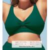 CUPSHE Women Swimsuit Plus Size Bikini Top Ribbed Texture Knotted Front Fixed Wide Straps No Bottom(Green)