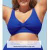 CUPSHE Women Swimsuit Plus Size Bikini Top Ribbed Texture Knotted Front Fixed Wide Straps No Bottom(Royal Blue)