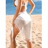 CUPSHE Women Swimsuit Sarong Cover Ups Sheer Midi Waist Tie Beach Sarong Wraps(White)